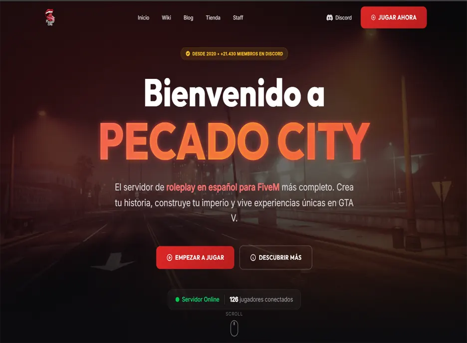 Captura de Desarrollo Web Sector Gaming