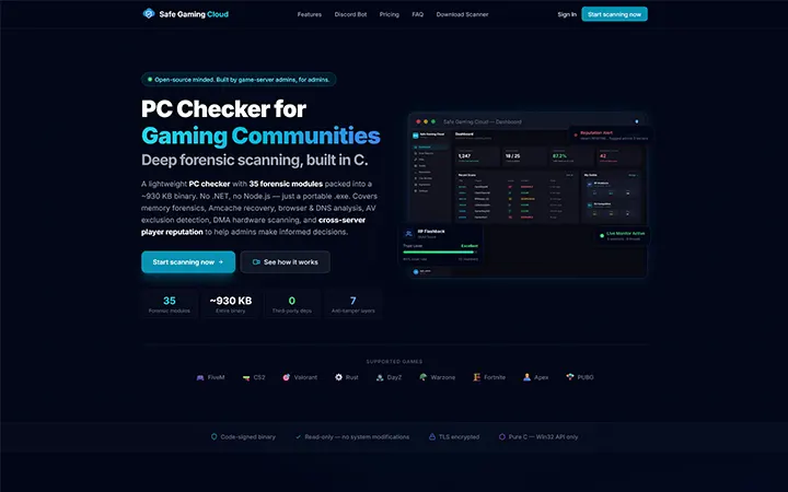 Captura de Plataforma Anti-Cheat Gaming